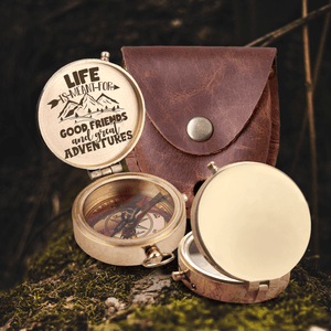 Engraved Compass - Hiking - To My Bestie - Life Is Meant For Good Friends And Great Adventures - Augpb33003 - Gifts Holder