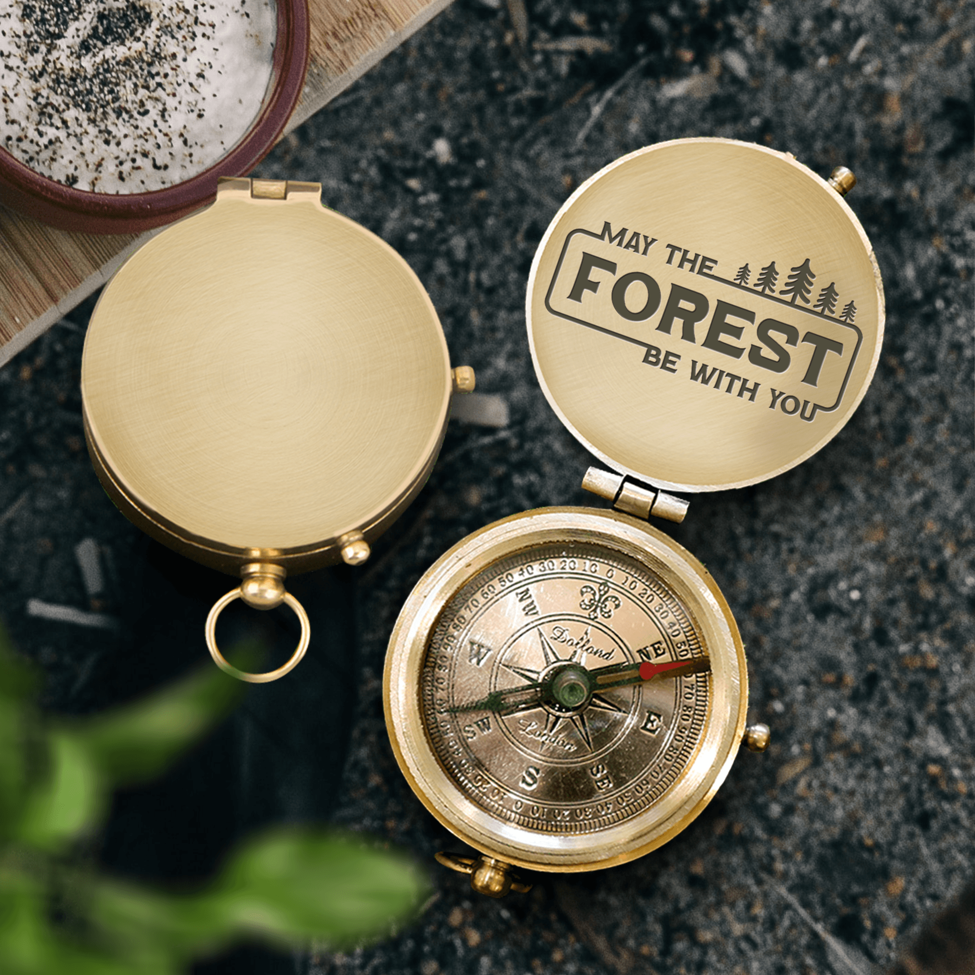 Engraved Compass - Hiking - To My Bestie - May The Forest Be With You - Augpb33002 - Gifts Holder