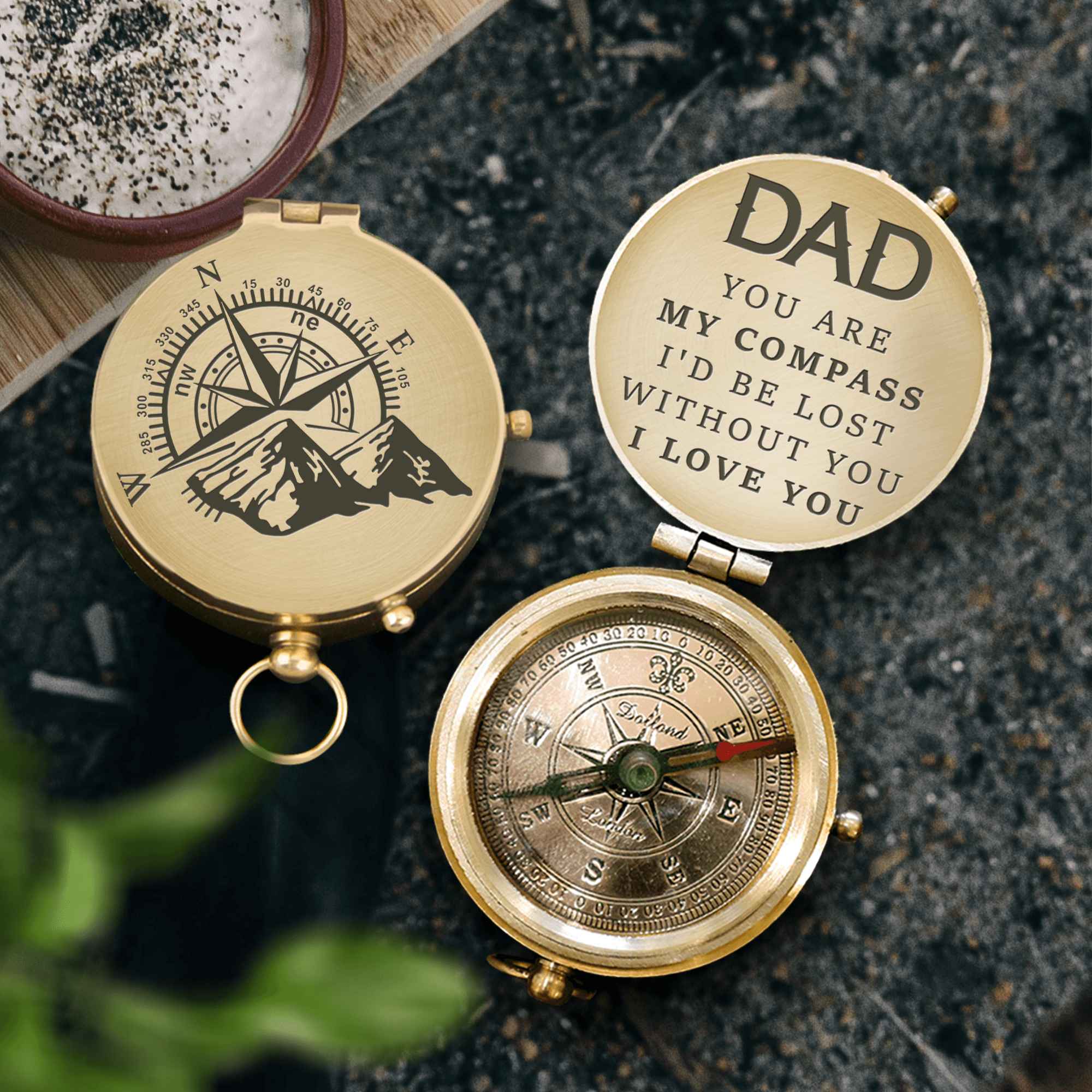 Engraved Compass - Hiking - To My Dad - I'd Be Lost Without You - Augpb18012 - Gifts Holder