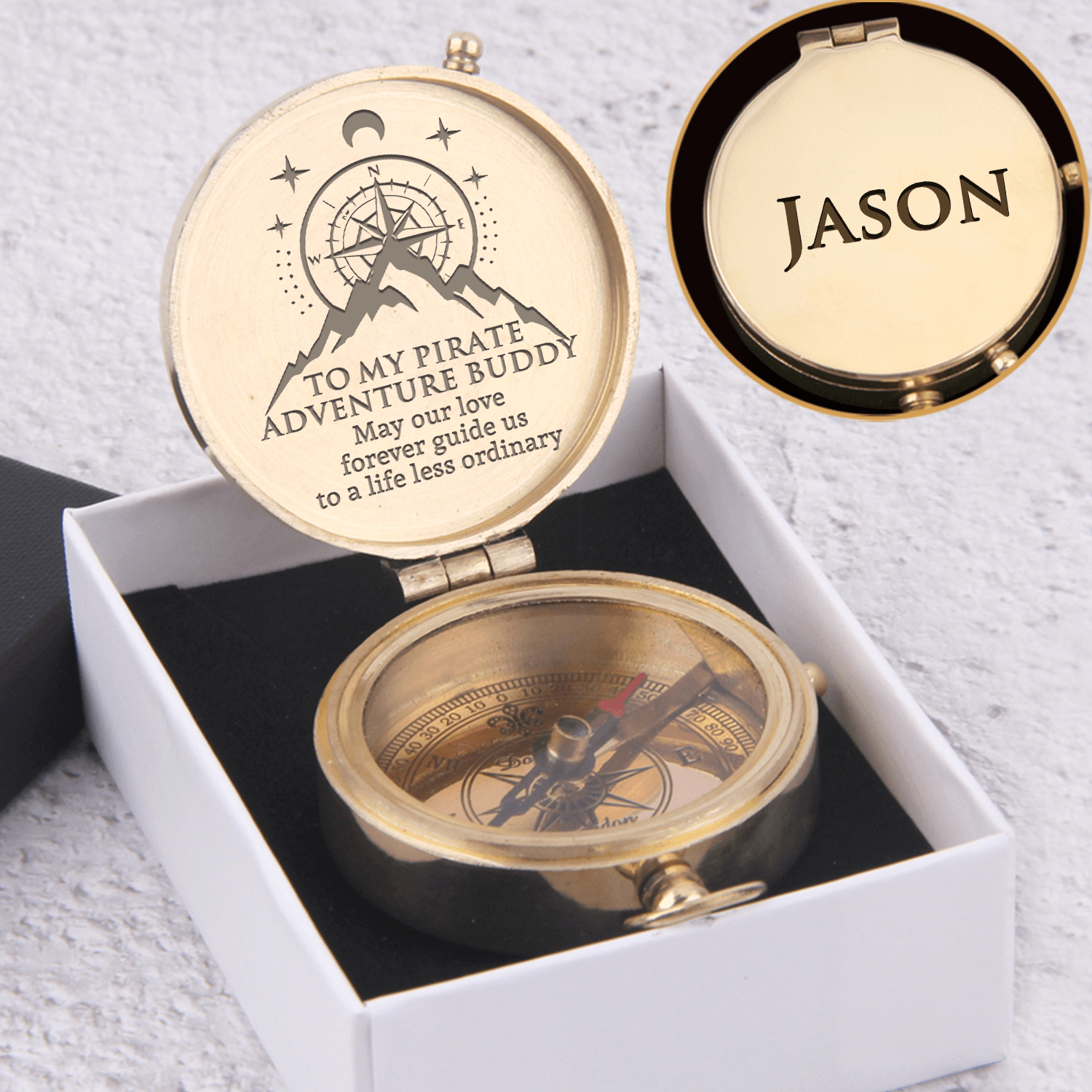 Engraved Compass - Hiking - To My Loved One - May Our Love Forever Guide Us To A Life Less Ordinary - Augpb26053 - Gifts Holder