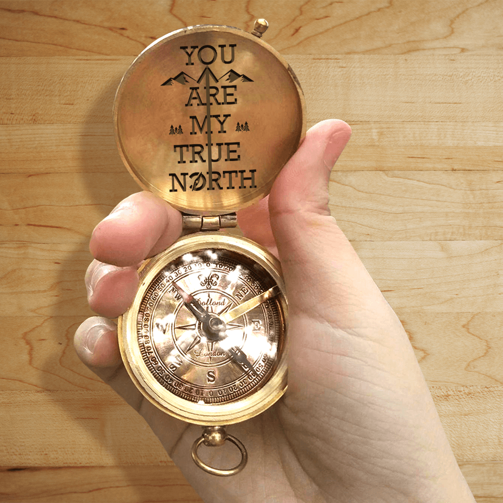 Engraved Compass - Hiking - To My Loved One - You Are My True North - Augpb26047 - Gifts Holder