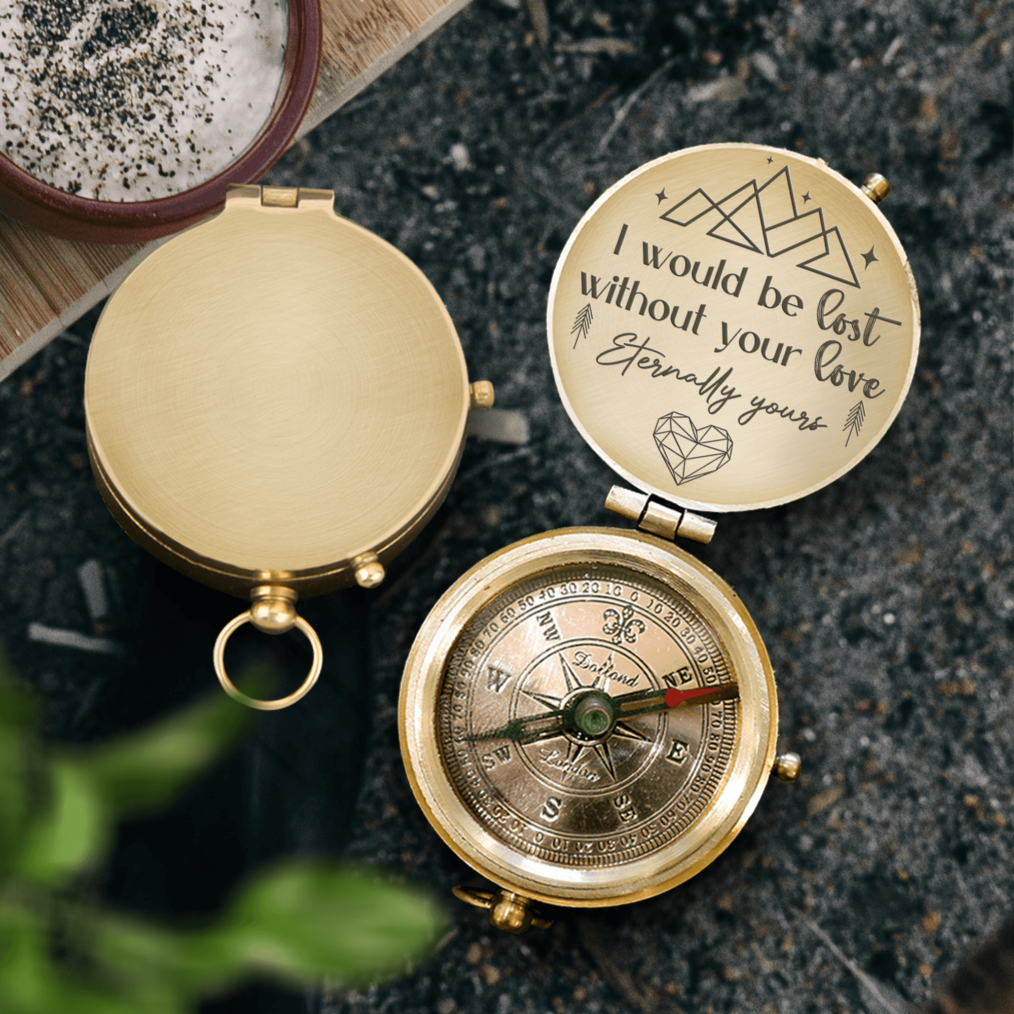 Engraved Compass - Hiking - To My Man - I Would Be Lost Without Your Love - Augpb26036 - Gifts Holder