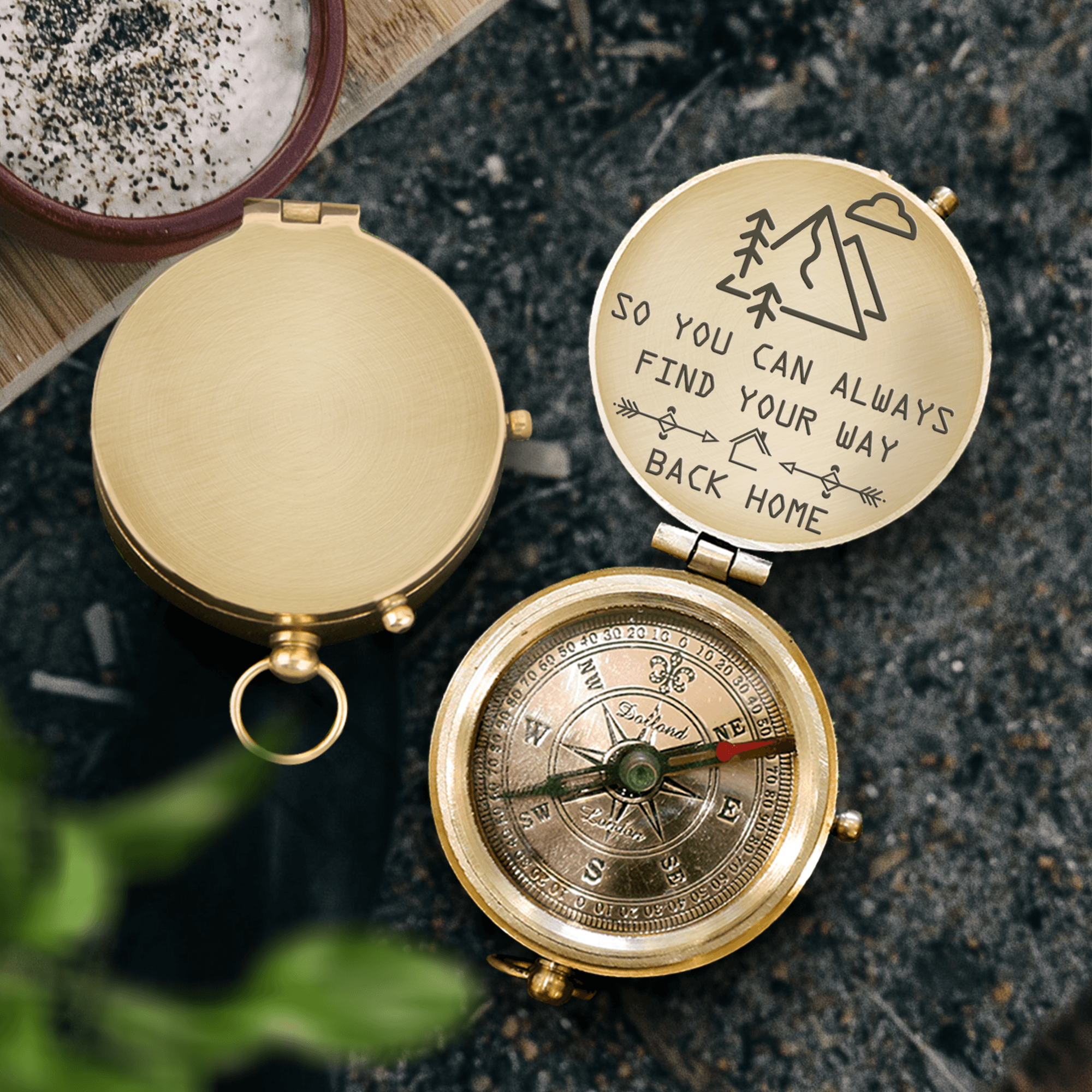 Engraved Compass - Hiking - To My Man - So You Can Always Find Your Way Back Home - Augpb26033 - Gifts Holder