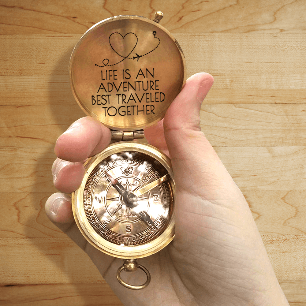 Engraved Compass - Travel - To My Loved One - Life Is An Adventure - Augpb13007 - Gifts Holder