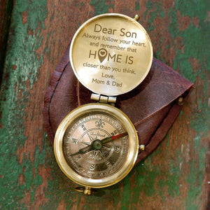 Engraved Compass - Travel - To My Son - Home Is Closer Than You Think - Augpb16016 - Gifts Holder