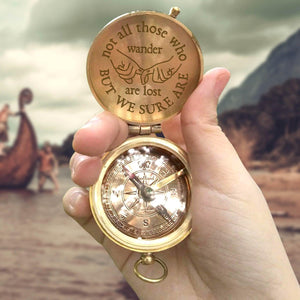 Engraved Compass - Viking - To My Man - Not All Those Who Wander Are Lost - Augpb26041 - Gifts Holder