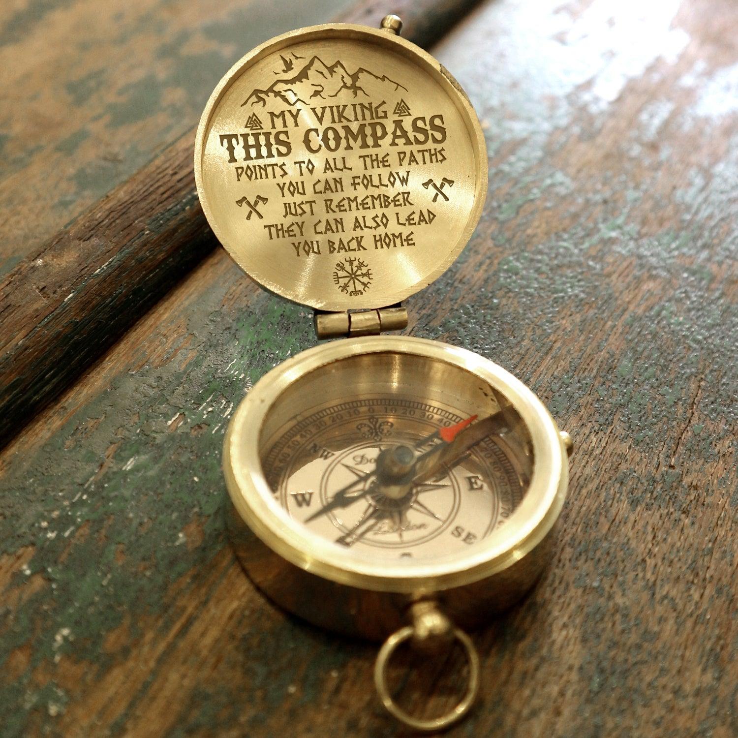 Engraved Compass - Viking - To My Man - They Can Also Lead You Back Home - Augpb26032 - Gifts Holder