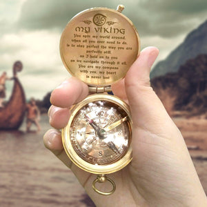 Engraved Compass - Viking - To My Man - You Spin My World Around - Augpb26039 - Gifts Holder