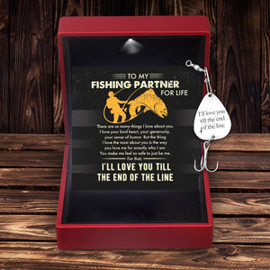 Engraved Fishing Hook - Fishing - To My Man - I'll Love You Till The End Of The Line - Augfa26014 - Gifts Holder