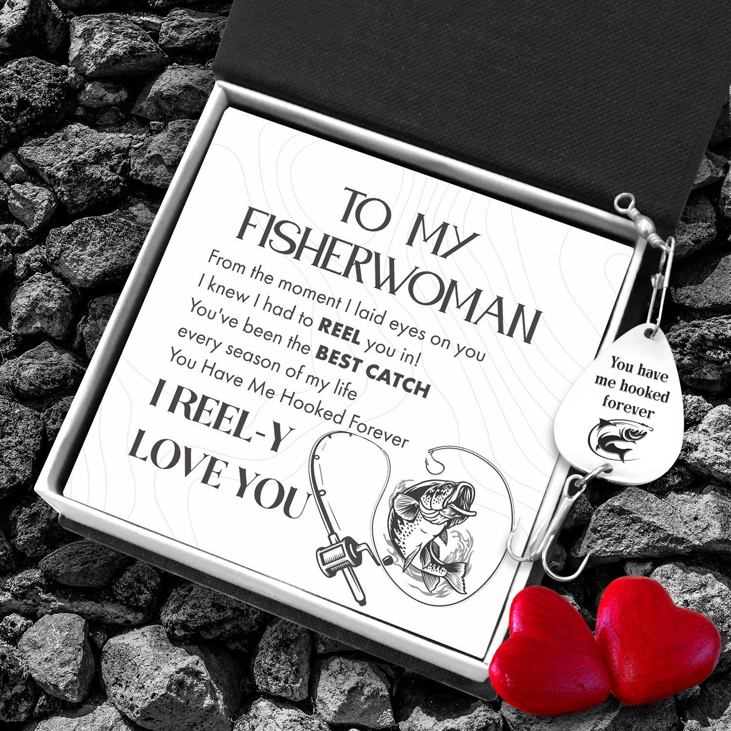Engraved Fishing Hook - To My Fisherwoman - You Have Me Hooked Forever - Augfa13008 - Gifts Holder