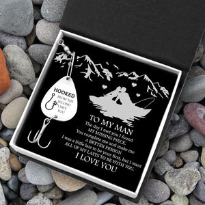 Engraved Fishing Hook - To My Man - Hooked From The Second I Met You - Augfa26006 - Gifts Holder