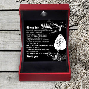 Engraved Fishing Hook - To My Son - I Want You To Believe Deep In Your Heart - Augfa16001 - Gifts Holder