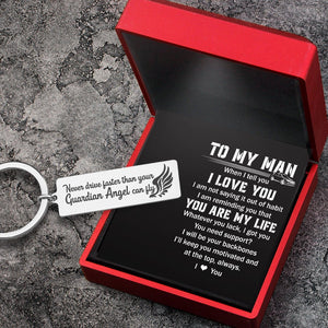 Engraved Keychain - Family - To My Man - I Love You - Augkc26020 - Gifts Holder