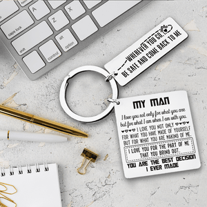 Engraved Keyring - Family - To My Man - I Love You For The Part Of Me That You Bring Out - Augkr26014 - Gifts Holder