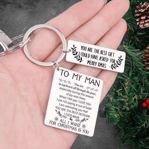 Engraved Keyring - Family - To My Man - You Are In My Heart All Through The Year - Augkr26016 - Gifts Holder