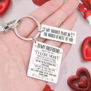 Engraved Keyring - To My Girlfriend - You Are The Best Thing That Ever Happened To Me - Augkr13002 - Gifts Holder