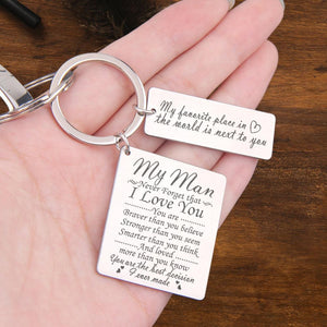 Engraved Keyring - To My Man - Never Forget That I Love You - Augkr26004 - Gifts Holder