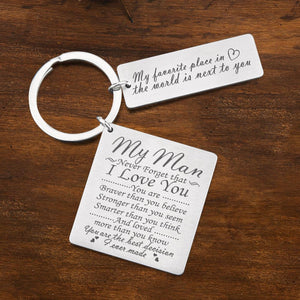 Engraved Keyring - To My Man - Never Forget That I Love You - Augkr26004 - Gifts Holder