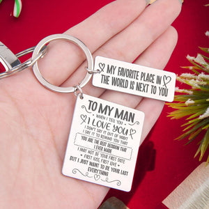 Engraved Keyring - To My Man - You Are The Best Decision that I ever made - Augkr26003 - Gifts Holder