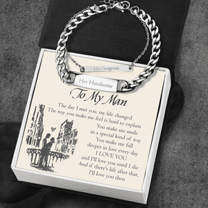 Engraving Couple Bracelet - Family - To My Man - You Are My Life - Augbzb26001 - Gifts Holder