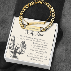 Engraving Couple Bracelet - Family - To My Man - You Are My Life - Augbzb26001 - Gifts Holder