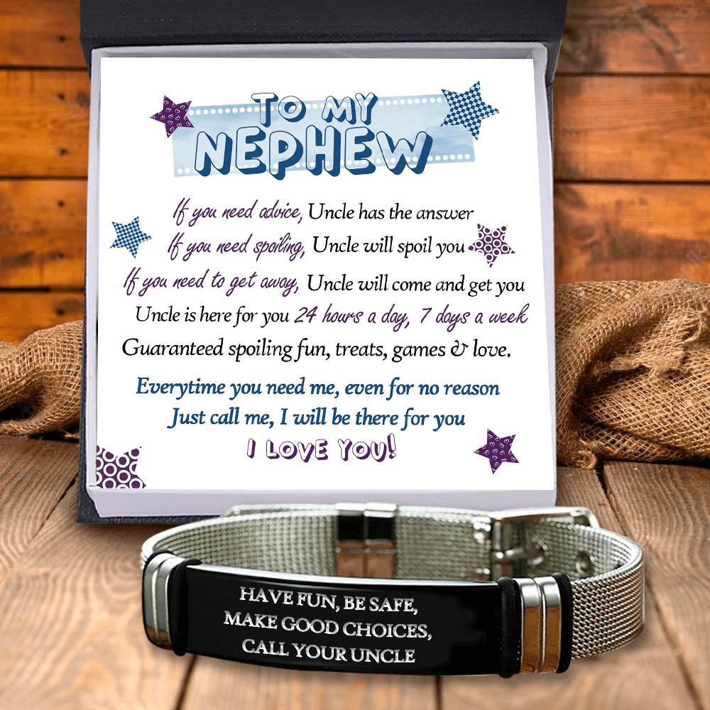 Fashion Bracelet - Family - To My Nephew - Just Call Me, I Will Be There For You - Augbe27003 - Gifts Holder