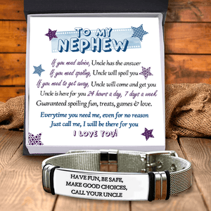 Fashion Bracelet - Family - To My Nephew - Just Call Me, I Will Be There For You - Augbe27003 - Gifts Holder