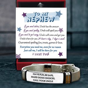 Fashion Bracelet - Family - To My Nephew - Just Call Me, I Will Be There For You - Augbe27003 - Gifts Holder