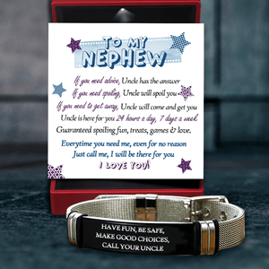 Fashion Bracelet - Family - To My Nephew - Just Call Me, I Will Be There For You - Augbe27003 - Gifts Holder