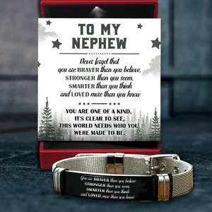 Fashion Bracelet - Family - To My Nephew - Never Forget That You Are Braver Than You Believe - Augbe27001 - Gifts Holder