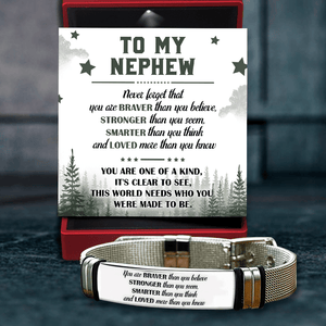 Fashion Bracelet - Family - To My Nephew - Never Forget That You Are Braver Than You Believe - Augbe27001 - Gifts Holder