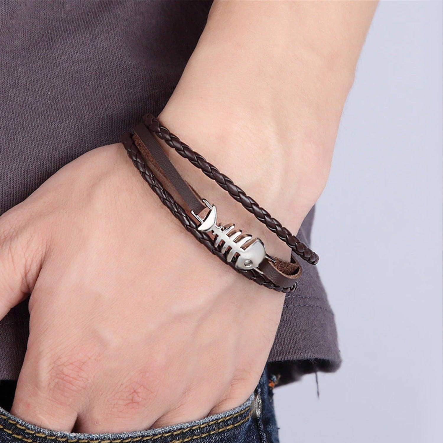 Fish Leather Bracelet - Fishing - To My Dad - From Daughter - I'm