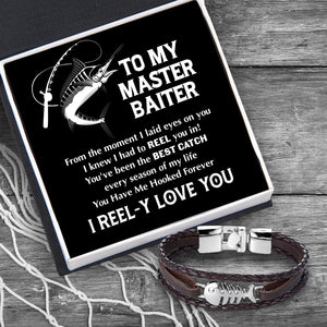 Fish Leather Bracelet - Fishing - To My Master Baiter - I Reel-y Love You - Augbzp26001 - Gifts Holder