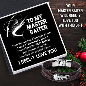 Fish Leather Bracelet - Fishing - To My Master Baiter - I Reel-y Love You - Augbzp26001 - Gifts Holder