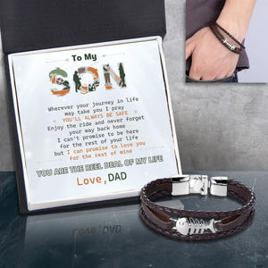 Fish Leather Bracelet - Fishing - To My Son - You Are The Reel Deal Of My Life - Augbzp16002 - Gifts Holder