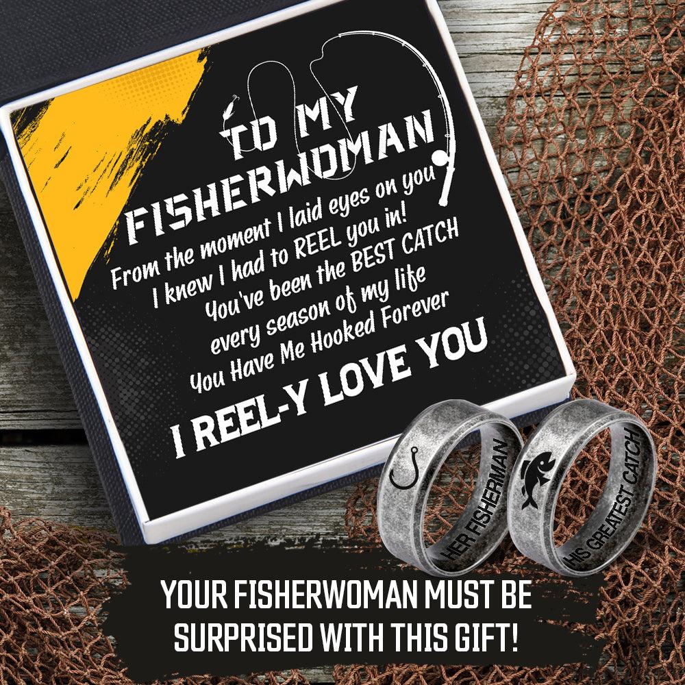 Fishing Couple Ring - Fishing - To My Fisherwoman - I Reel-y Love You - Augrld13005 - Gifts Holder