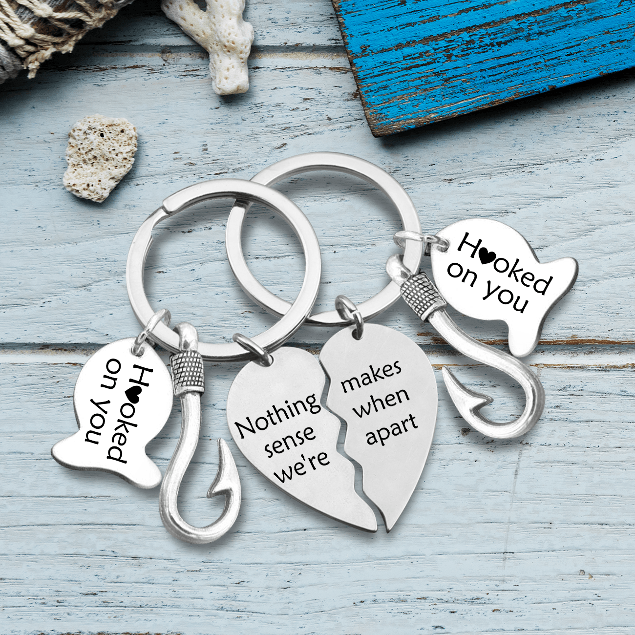 Fishing Heart Puzzle Keychains - Fishing - To My Future Wife - I'll Lo -  Gifts Holder