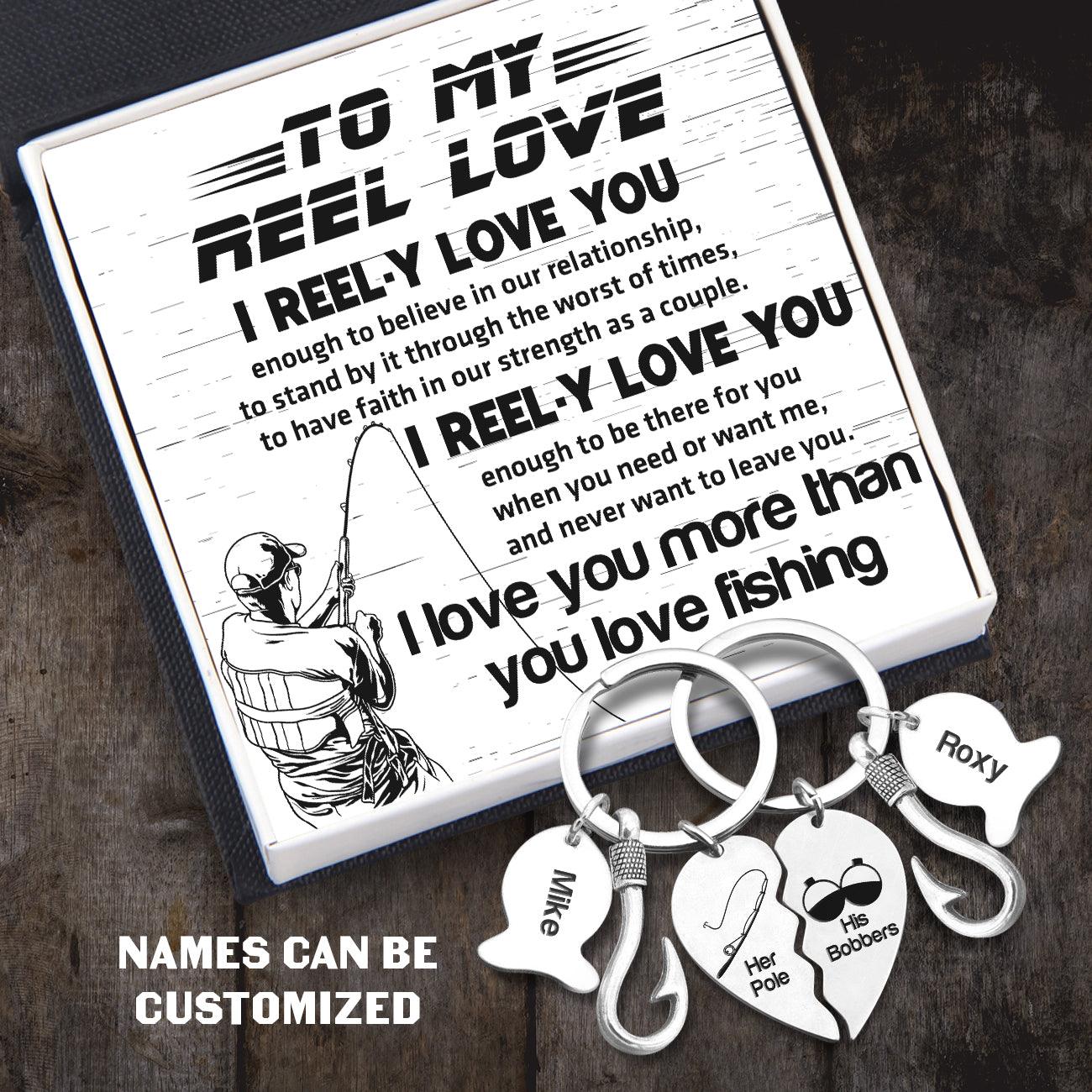 Fishing Heart Puzzle Keychains - Fishing - To My Man - I Love You More Than You Love Fishing - Augkbn26005 - Gifts Holder