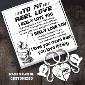 Fishing Heart Puzzle Keychains - Fishing - To My Man - I Love You More Than You Love Fishing - Augkbn26005 - Gifts Holder