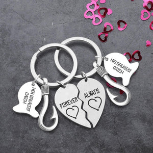 Fishing Heart Puzzle Keychains - To My Girlfriend - Never Forget That I Love You - Augkbn13001 - Gifts Holder