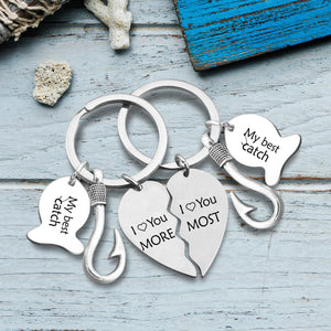 Fishing Heart Puzzle Keychains - To My Other Half - I Found My Missing Piece - Augkbn26001 - Gifts Holder