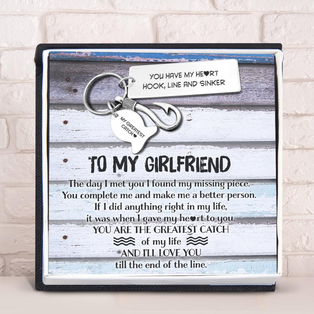 Fishing Hook Keychain - To My Girlfriend - You Have My Heart - Augku13002 - Gifts Holder