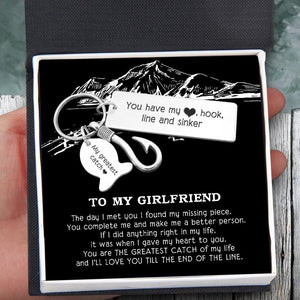 Fishing Hook Keychain - To My Girlfriend - You Have My Heart, Hook, Line And Sinker - Augku13005 - Gifts Holder