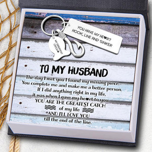 Fishing Hook Keychain - To My Husband - You Have My Heart - Augku14001 - Gifts Holder