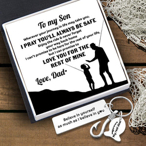 Fishing Hook Keychain - To My Son - From Dad - Enjoy The Ride & Never Forget Your Way Back Home - Augku16001 - Gifts Holder