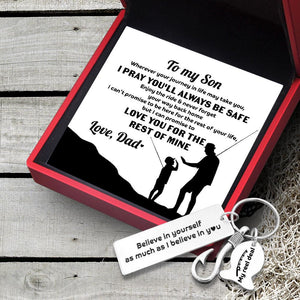 Fishing Hook Keychain - To My Son - From Dad - Enjoy The Ride & Never Forget Your Way Back Home - Augku16001 - Gifts Holder