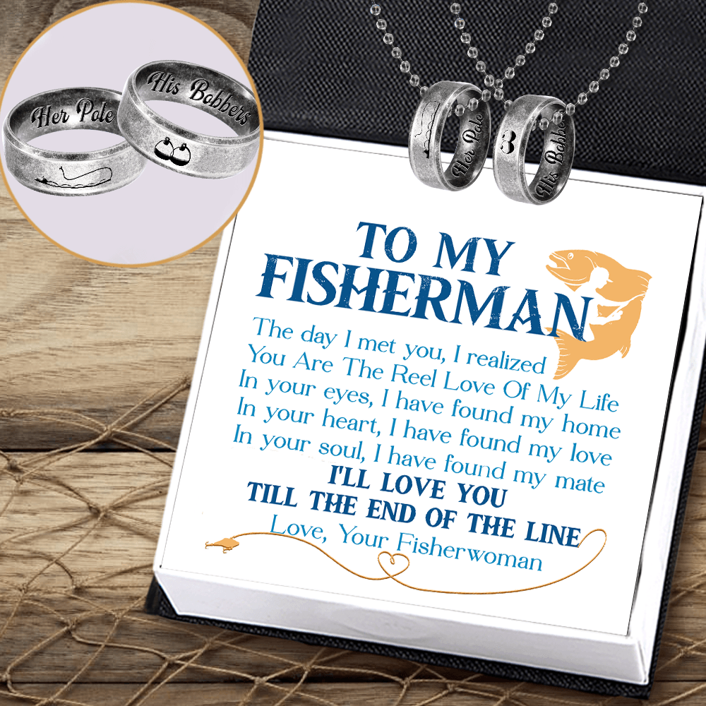 Fishing Ring Couple Necklaces - Fishing - To My Fisherman - You Are The Reel Love Of My Life - Augndx26014 - Gifts Holder