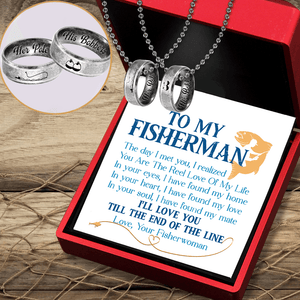 Fishing Ring Couple Necklaces - Fishing - To My Fisherman - You Are The Reel Love Of My Life - Augndx26014 - Gifts Holder