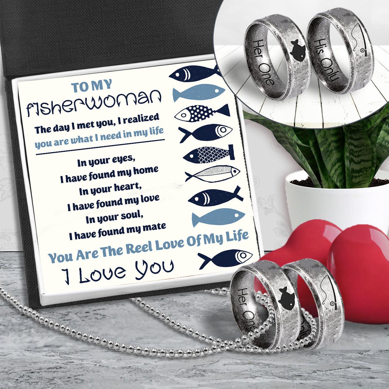 Fishing Ring Couple Necklaces - Fishing - To My Fisherwoman - I