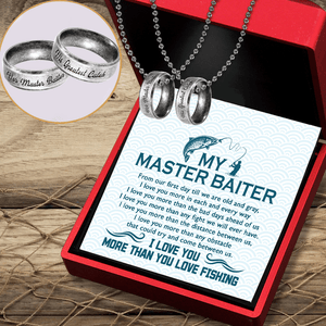 Fishing Ring Couple Necklaces - Fishing - To My Master Baiter - I Love You More Than Any Obstacle - Augndx26013 - Gifts Holder